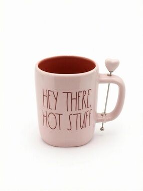 Rae Dunn “Hey There Hot Stuff” Mug with Heart Stirrer